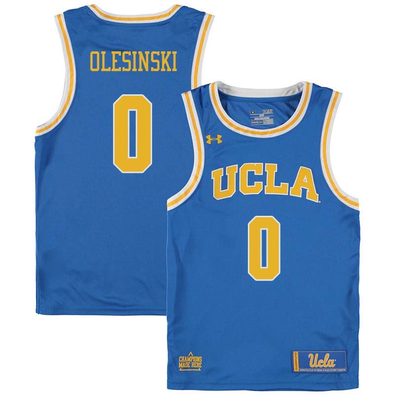 Men #0 Alex Olesinski UCLA Bruins College Basketball Jerseys Sale-Blue
